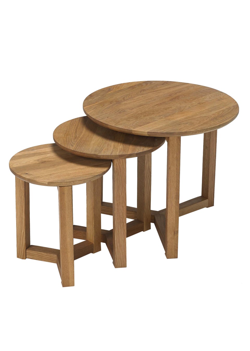LPD Furniture Stow Nest Of Tables Oak (420x500x500mm)
