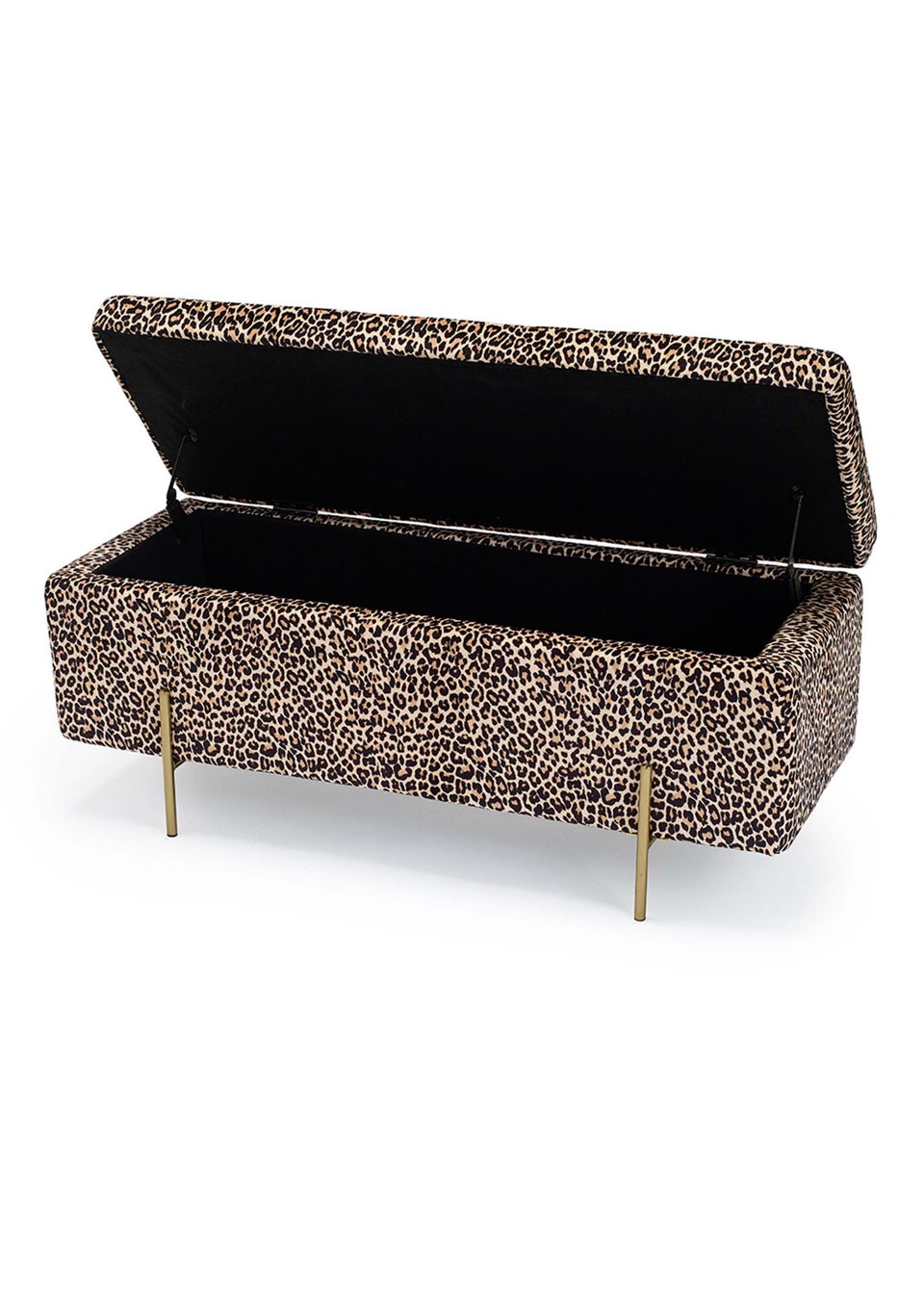 LPD Furniture Lola Storage Ottoman Leopard Print (450x1150x450mm)