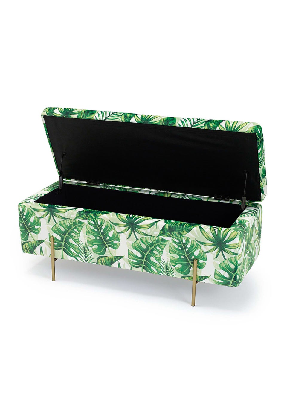 LPD Furniture Lola Storage Ottoman Palm Print (450x1150x450mm)