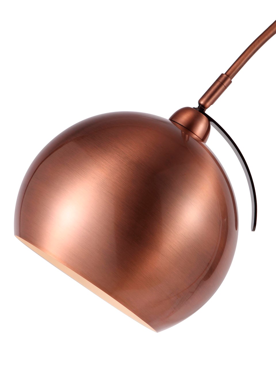 BHS Benson Copper Curved Floor Lamp (154.5cm x 27cm x 27.5cm)