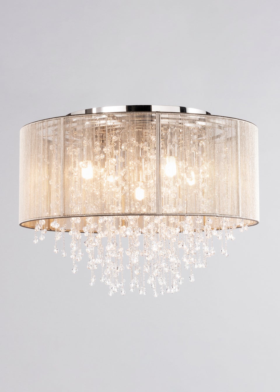 BHS Viola Grey Flush Ceiling Light (30cm x 40cm x 40cm)