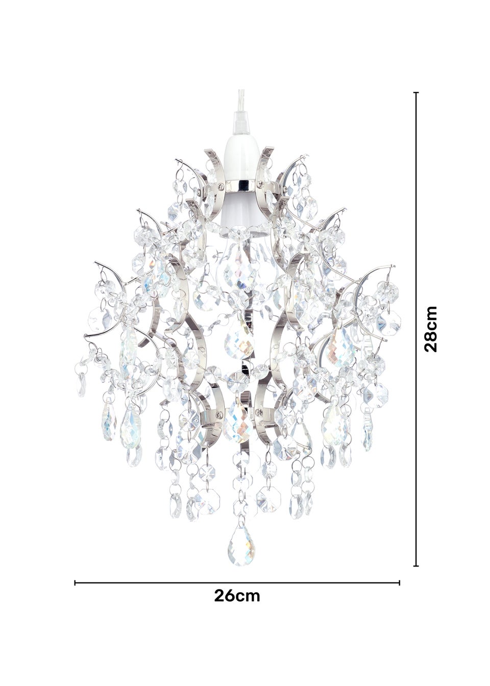 BHS Lisa Chrome Easy Fit Light Shade (28cm x 26cm x 26cm)