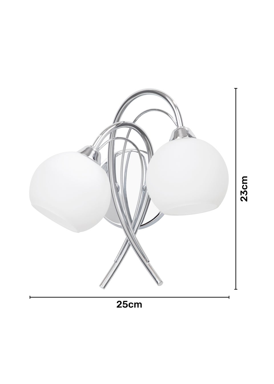 BHS Soni 2 Bulb Wall Light (23cm x 25cm x 20cm)