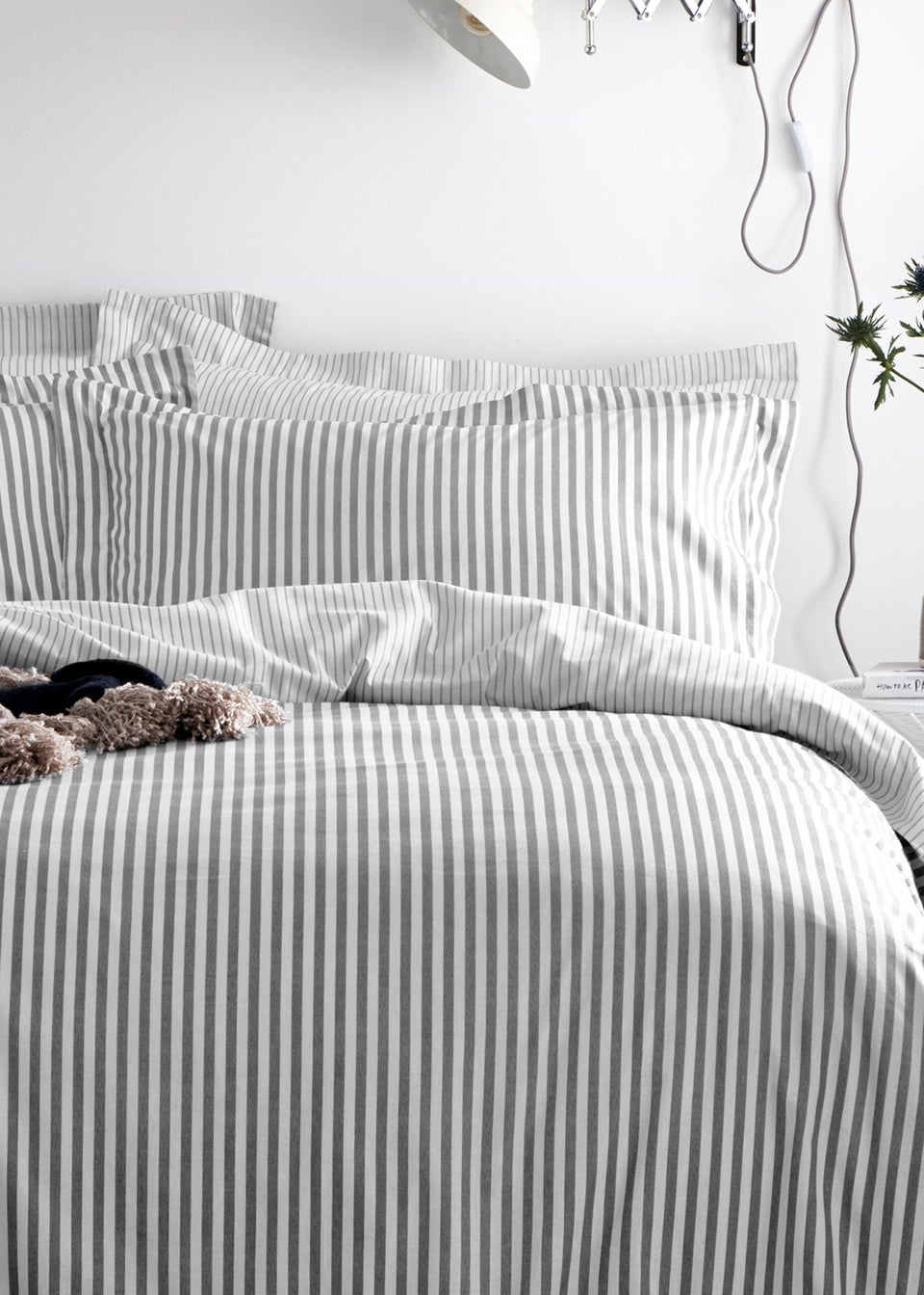 Yard Hebden Melange Grey Stripe Duvet Cover Set