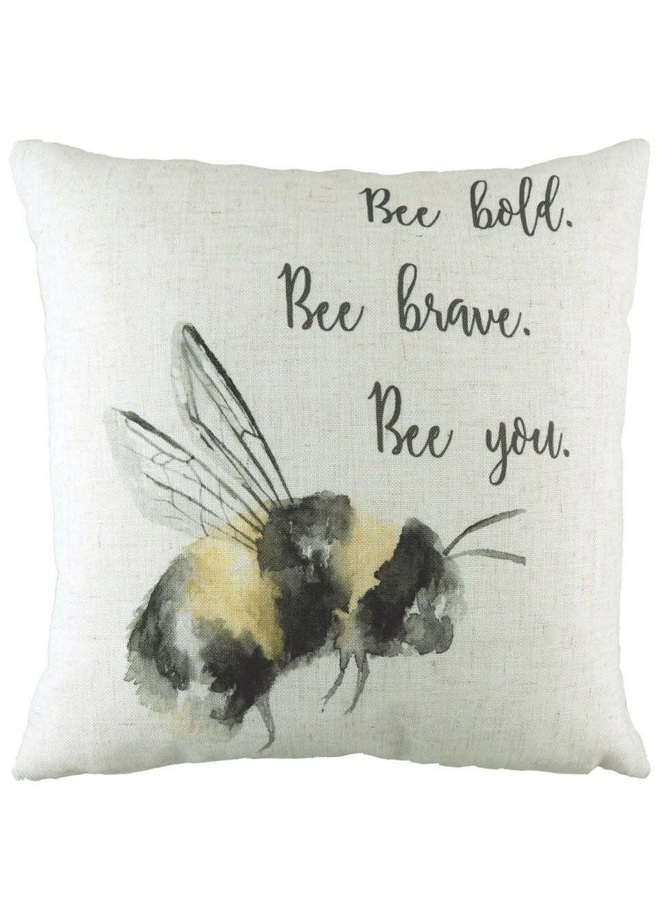 Evans Lichfield Bee You Slogan Cushion (43cm x 43cm x 8cm) Matalan