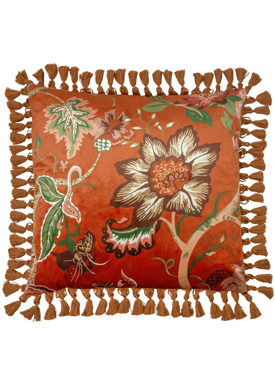 Paoletti Botanist Opulent Floral Tassel Cushion (50cm x 50cm x 8cm)