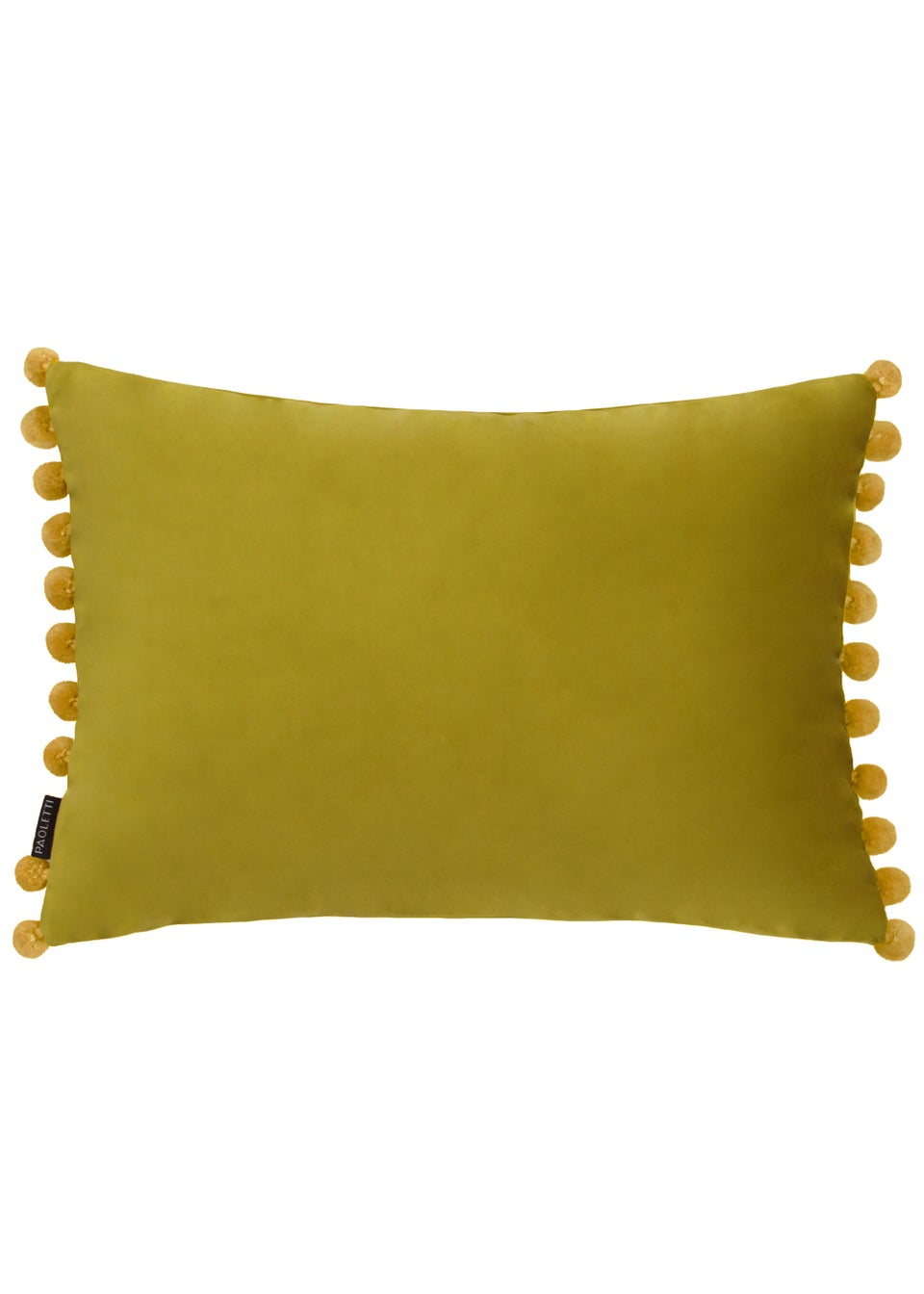 Paoletti Pom-Pom Velvet Cushion (35cm x 50cm x 8cm)