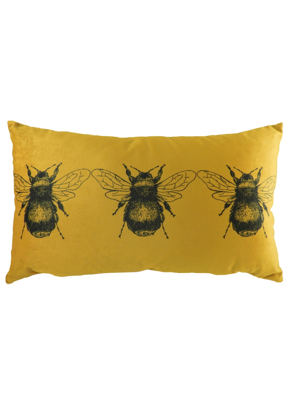 Evans Lichfield Velvet Bee Portrait Cushion (30cm x 50cm x 8cm)