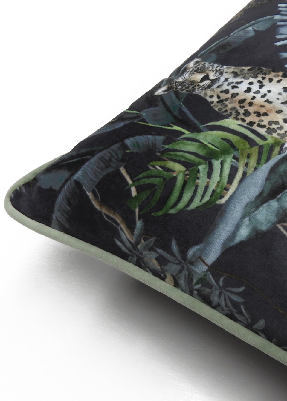 Evans Lichfield Jungle Leopard Velvet Cushion (43cm x 43cm x 8cm)