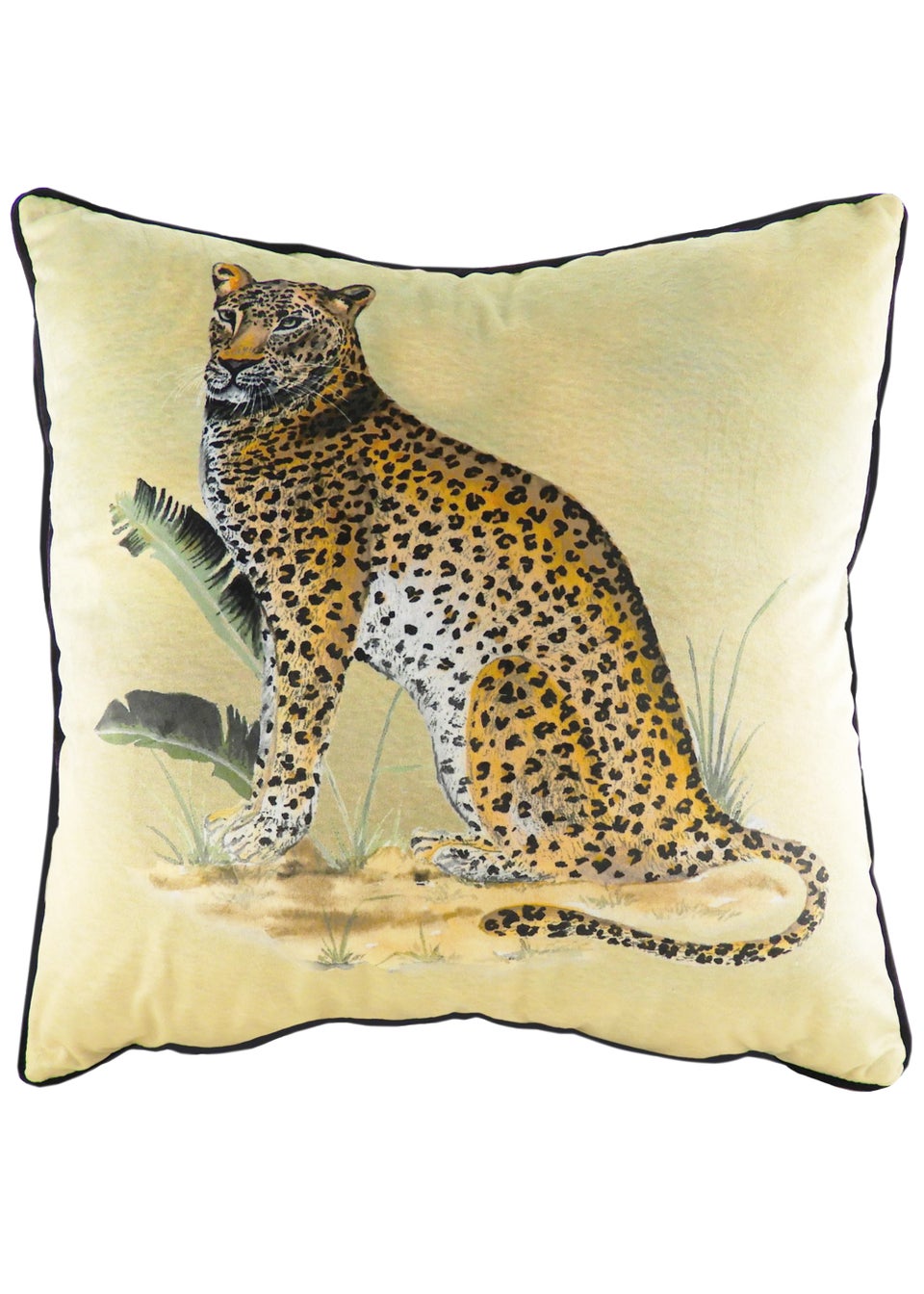 Evans Lichfield Leopard Velvet Cushion (50cm x 50cm x 8cm)