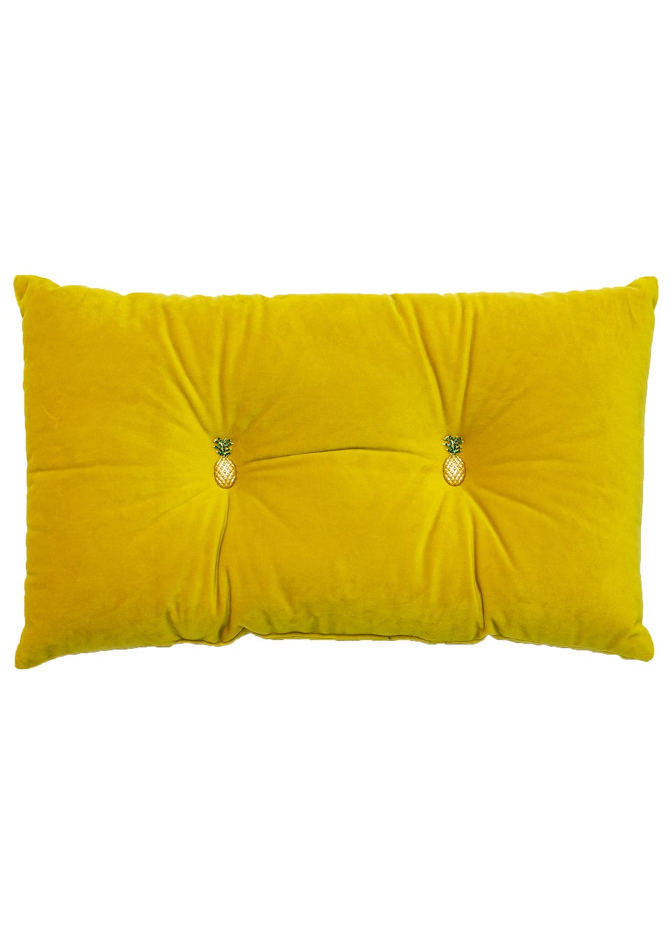 Paoletti Pineapple Button Velvet Cushion (30cm x 50cm x 8cm)