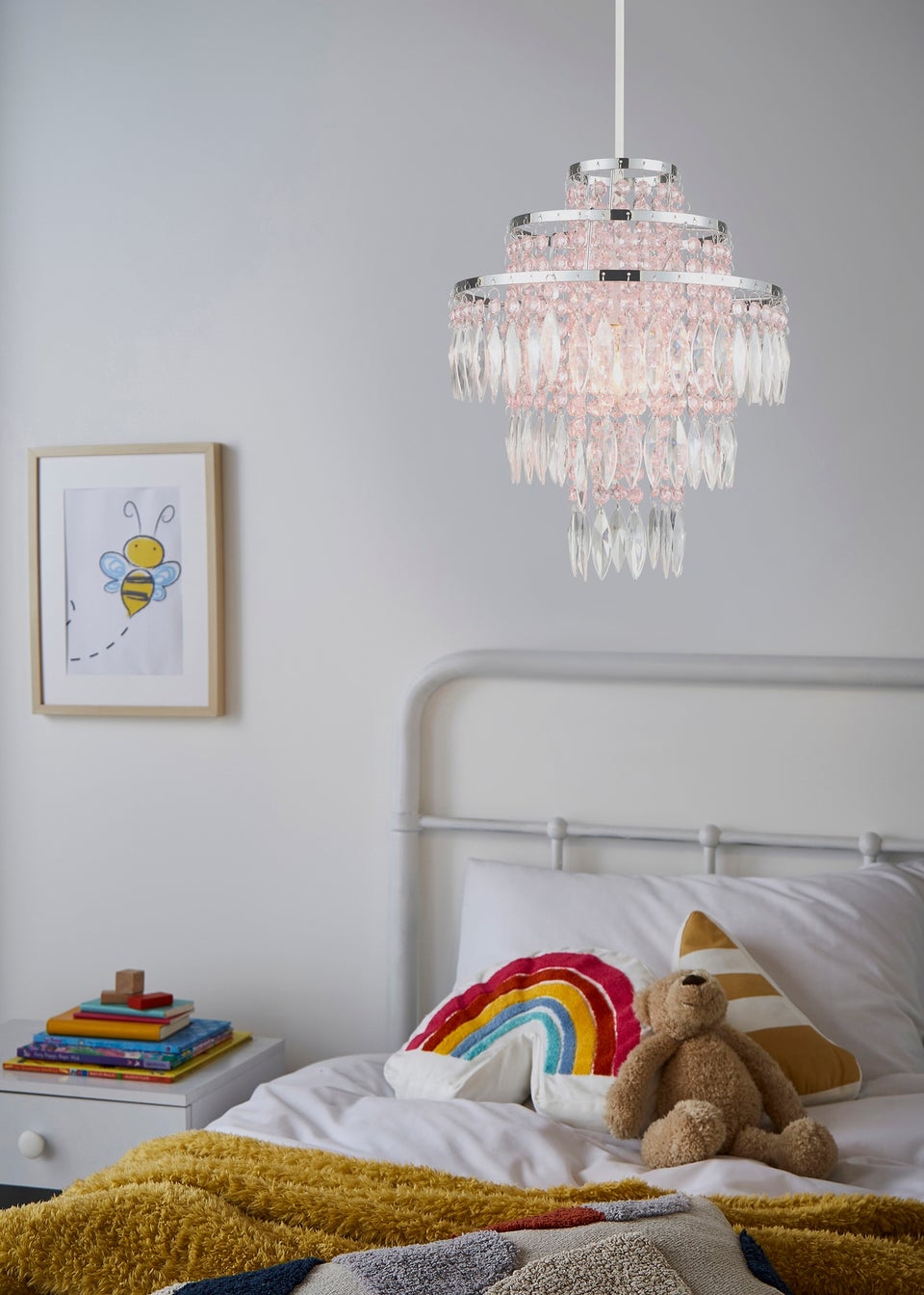Glow Jewelled Pink Easyfit Pendant (37cm x 32cm)