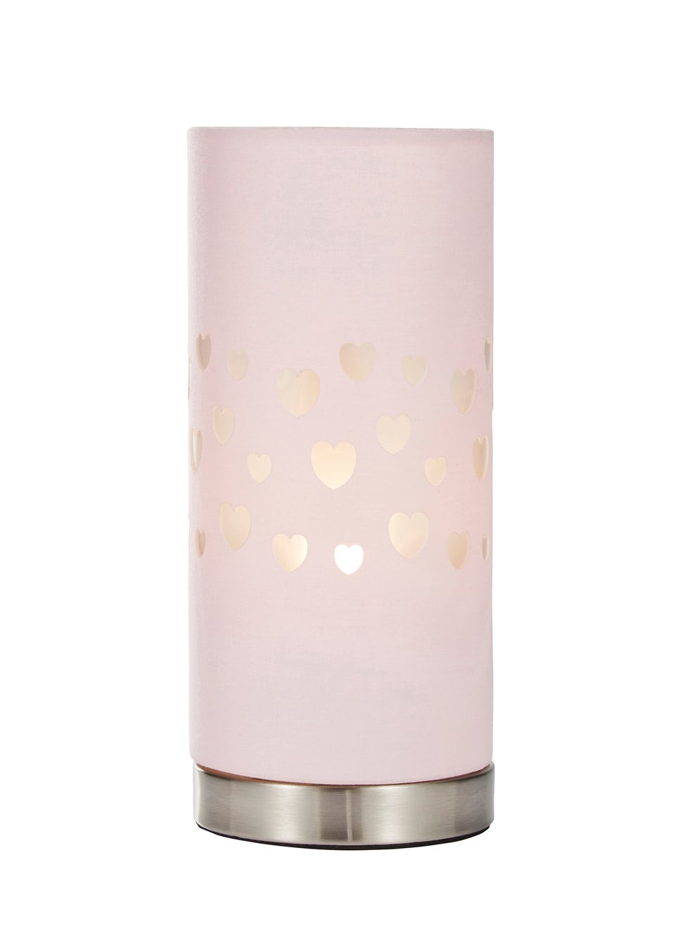 Glow Hearts Pink Table Lamp (26cm x 12cm)