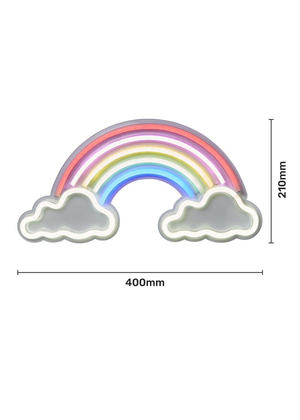 Glow Rainbow & Cloud Neon Light (20cm x 40cm x 2cm)