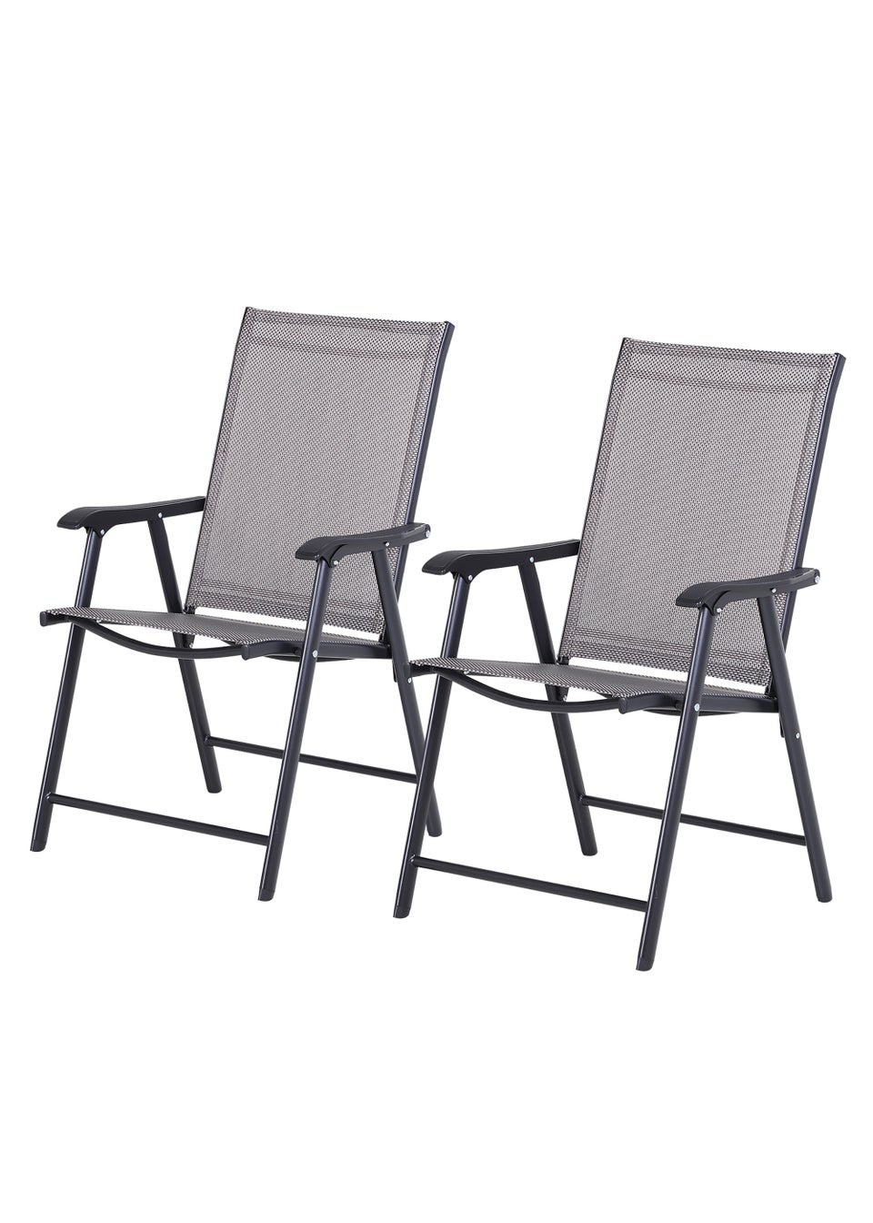 Outsunny 2 PCs Foldable Garden Chairs  (58cm x 64cm x 94cm)