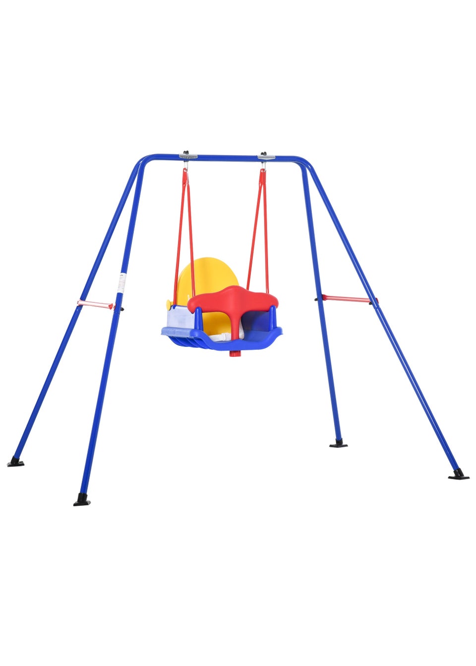 Outsunny Baby Metal A Frame Swing with Adjustable Frame (140cm x 110cm x 120cm)