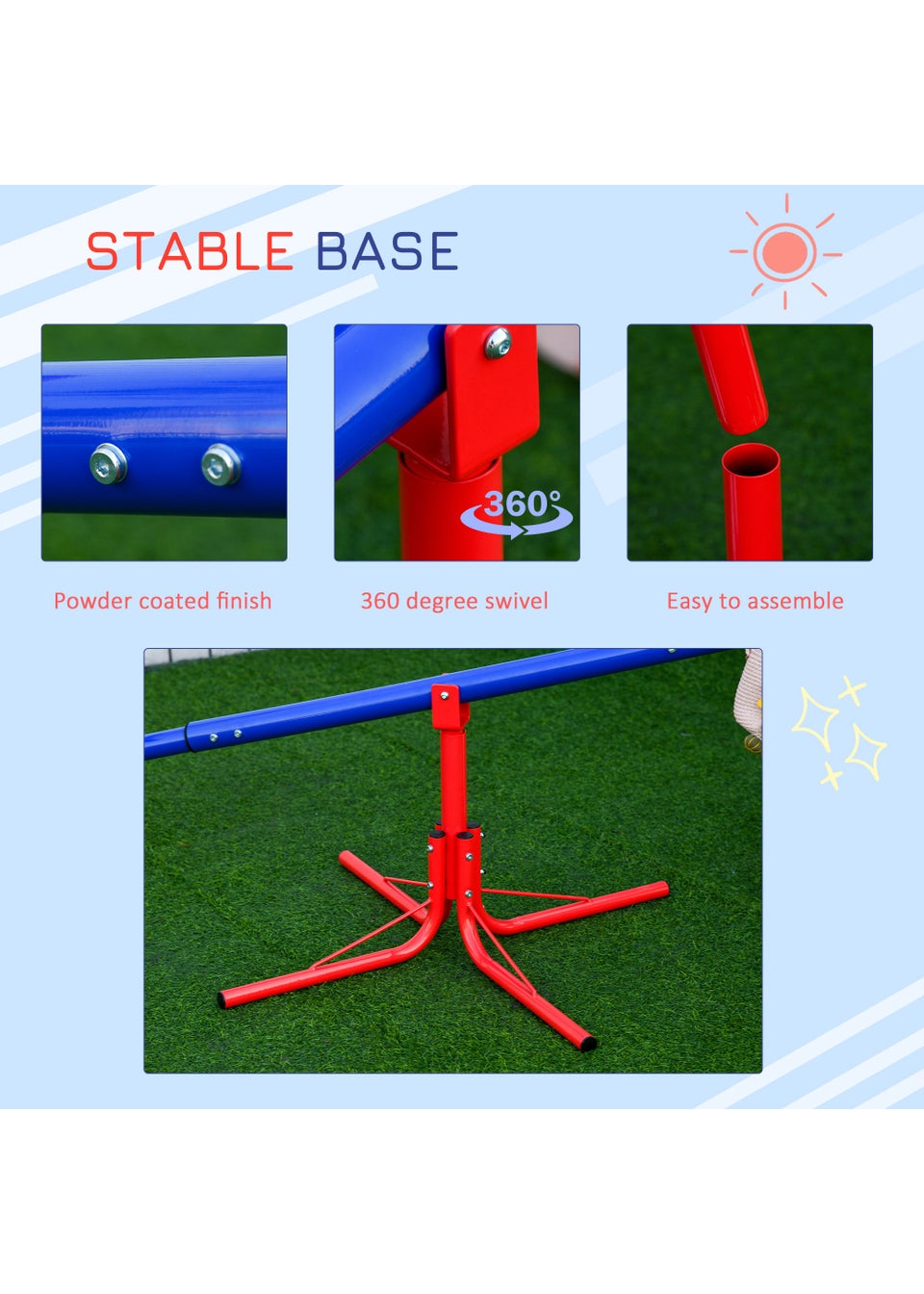 Outsunny 360 Rotation Outdoor Spinning Swivel Seesaw (182cm x 77cm x 63cm)