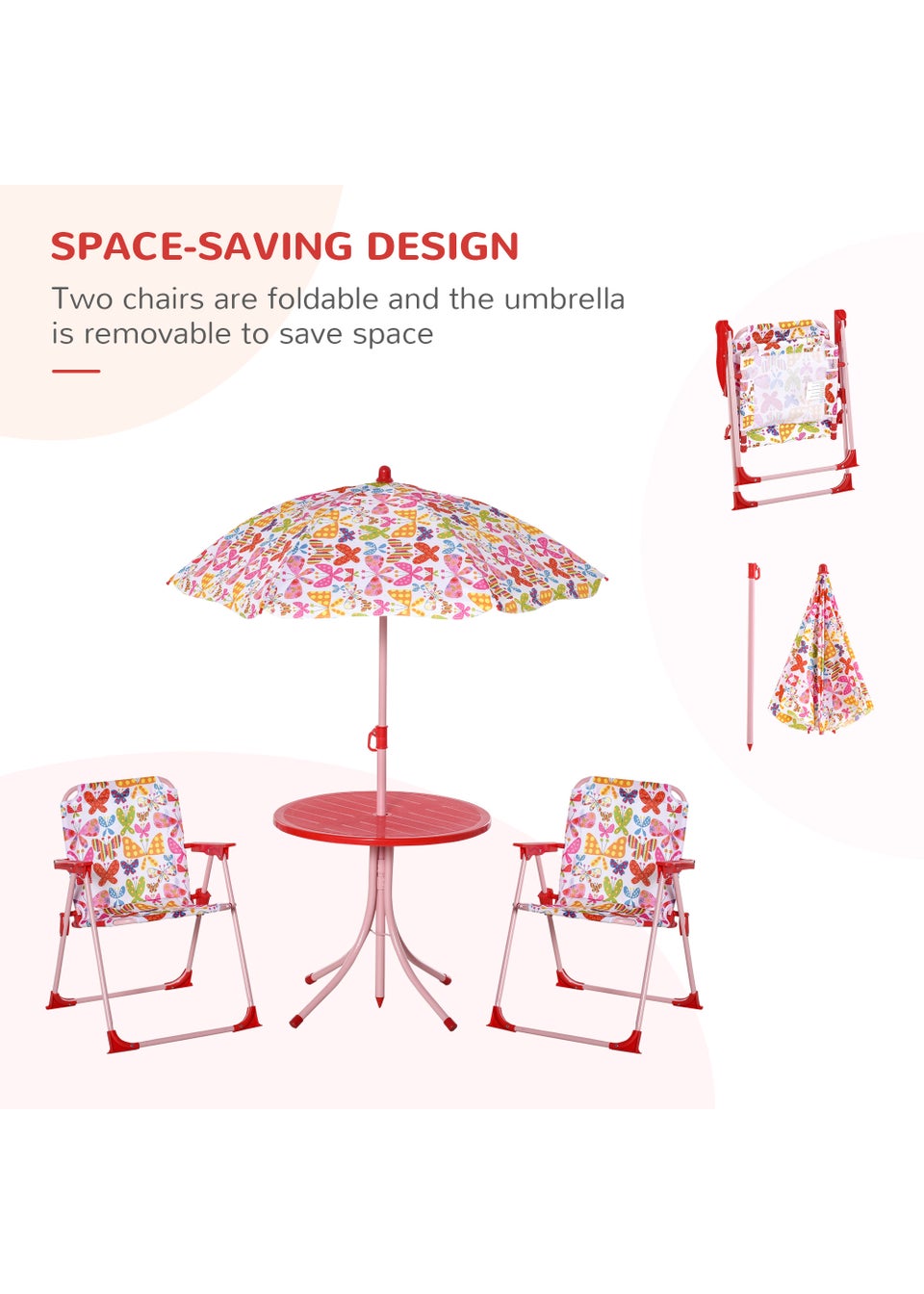 Outsunny Kids Butterfly Folding Picnic Table