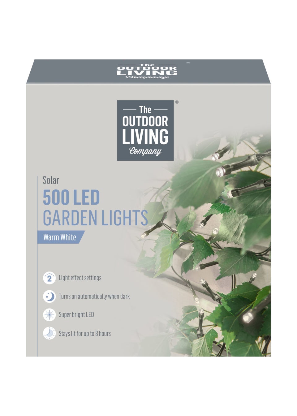 Premier Decorations 500 Warm White LED Solar Garden Lights (30m)