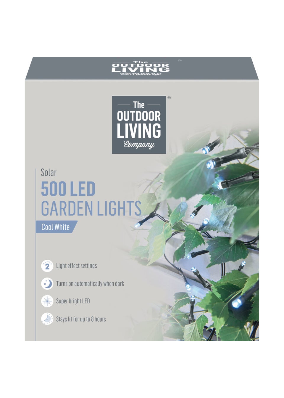 Premier Decorations 500 Cool White LED Solar Garden Lights (30m)