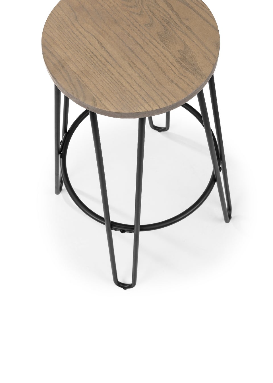 Julian Bowen Set Of 2 Dalston Round Bar Stools (75 x 39 x 39 cm)