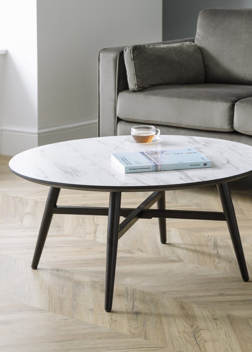 Julian Bowen Firenze Marble Effect Coffee Table (43 x 90 x 90 cm)