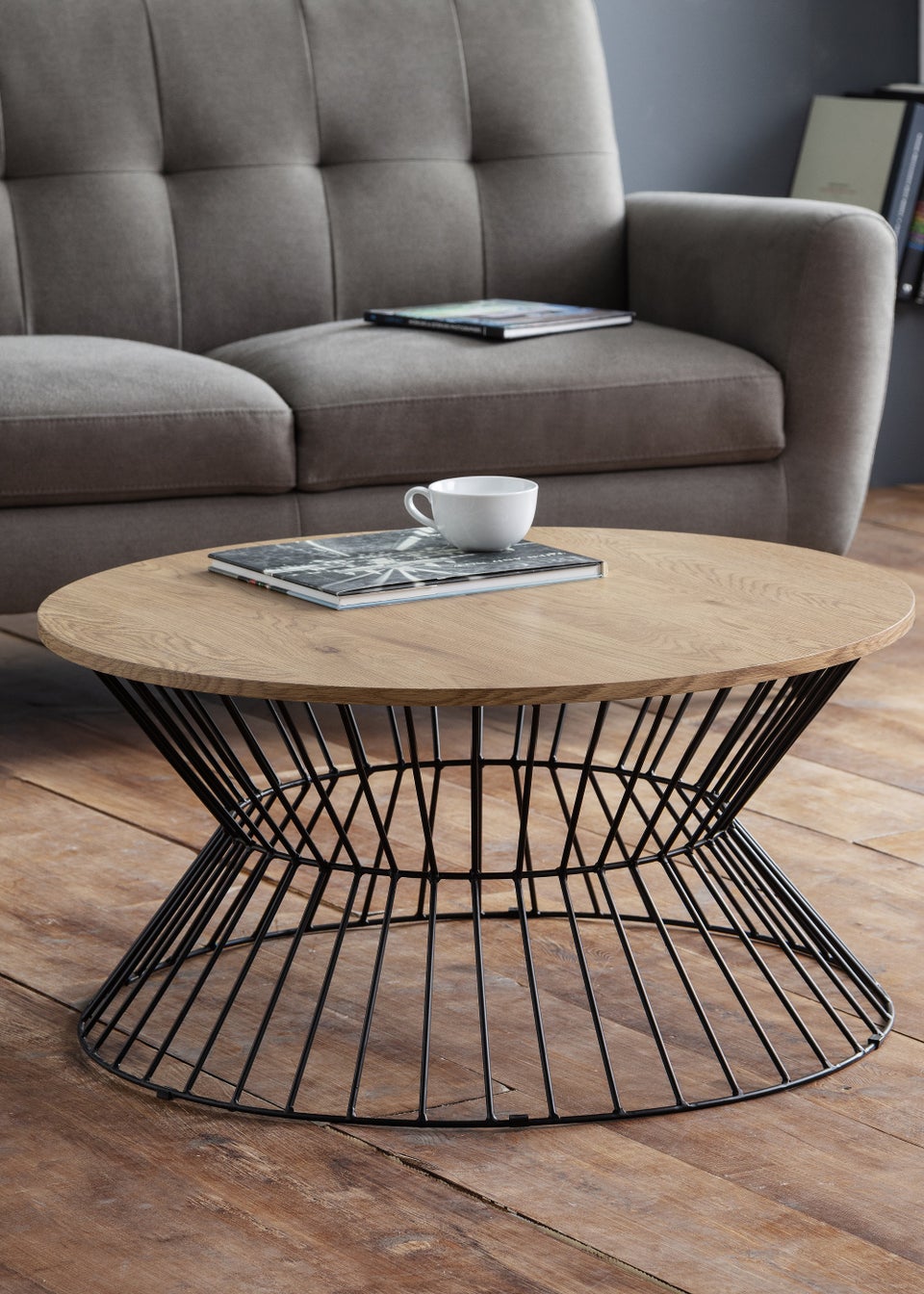 Julian Bowen Jersey Round Wire Coffee Table (40 x 80 x 80 cm)