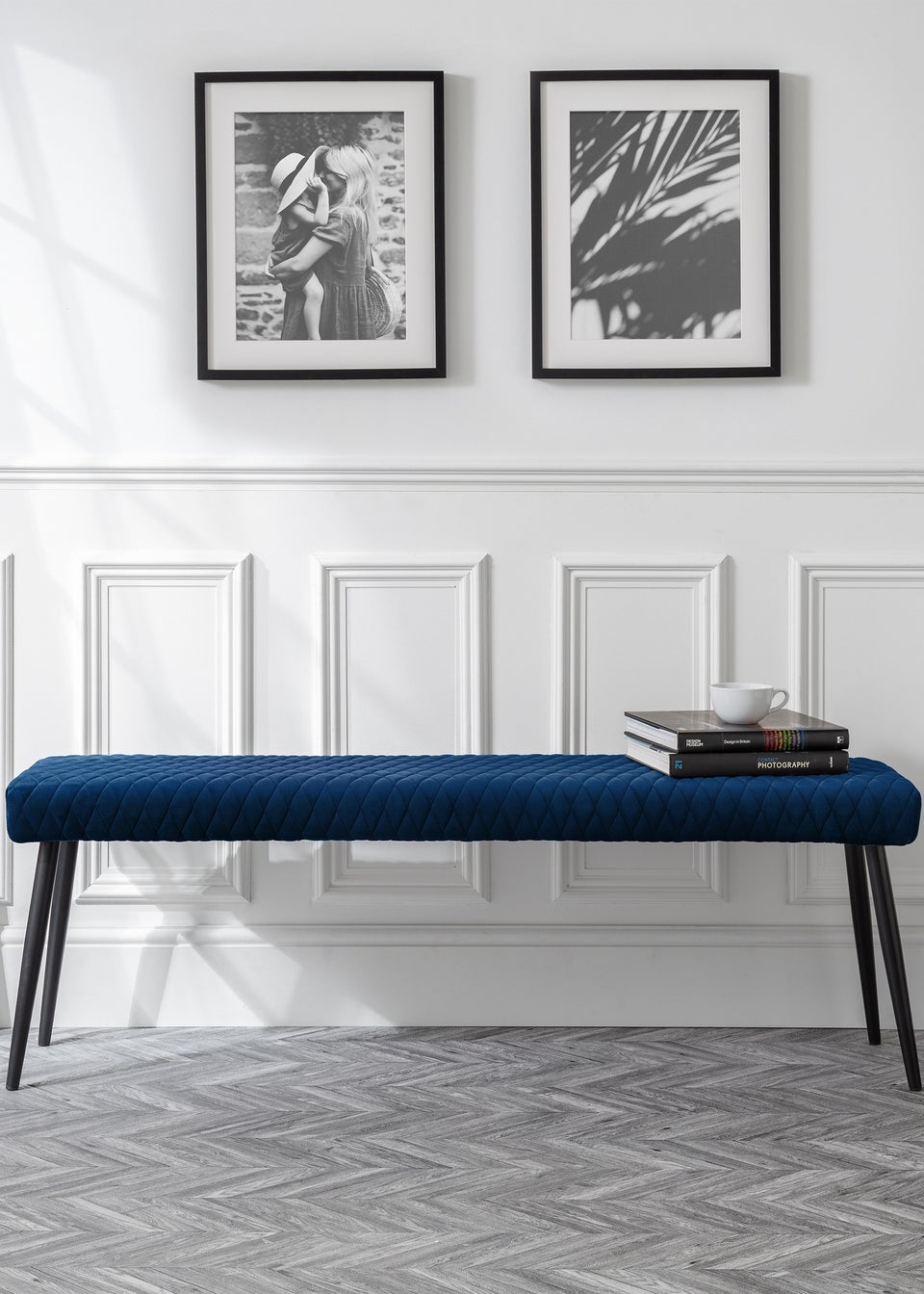Julian Bowen Luxe Low Velvet Bench (47 x 140 x 37 cm)