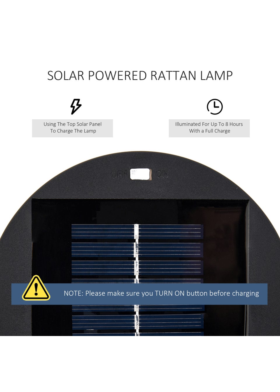 Outsunny Wicker Solar Lantern (61cm x 21.5cm x 21.5cm)