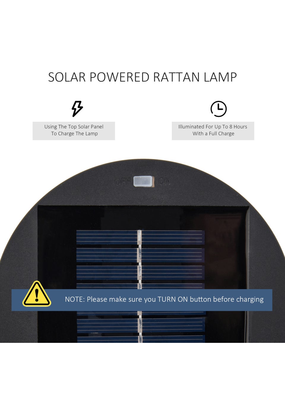 Outsunny Wicker Solar Lantern (61cm x 21.5cm x 21.5cm)