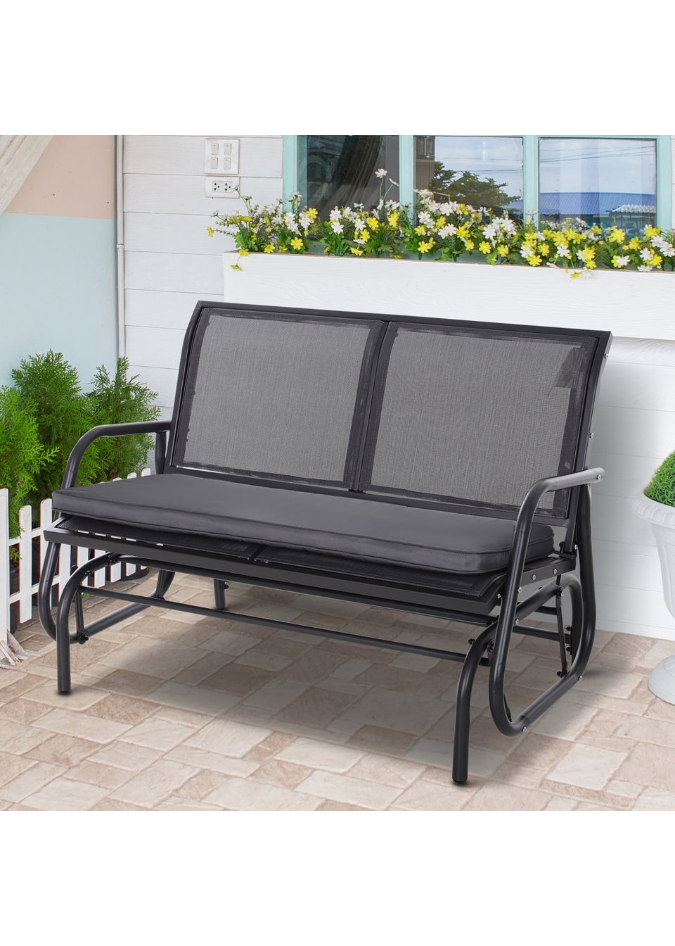Outsunny 2 Seater Bench Swing Cushion (110cm x 46cm x 5cm)