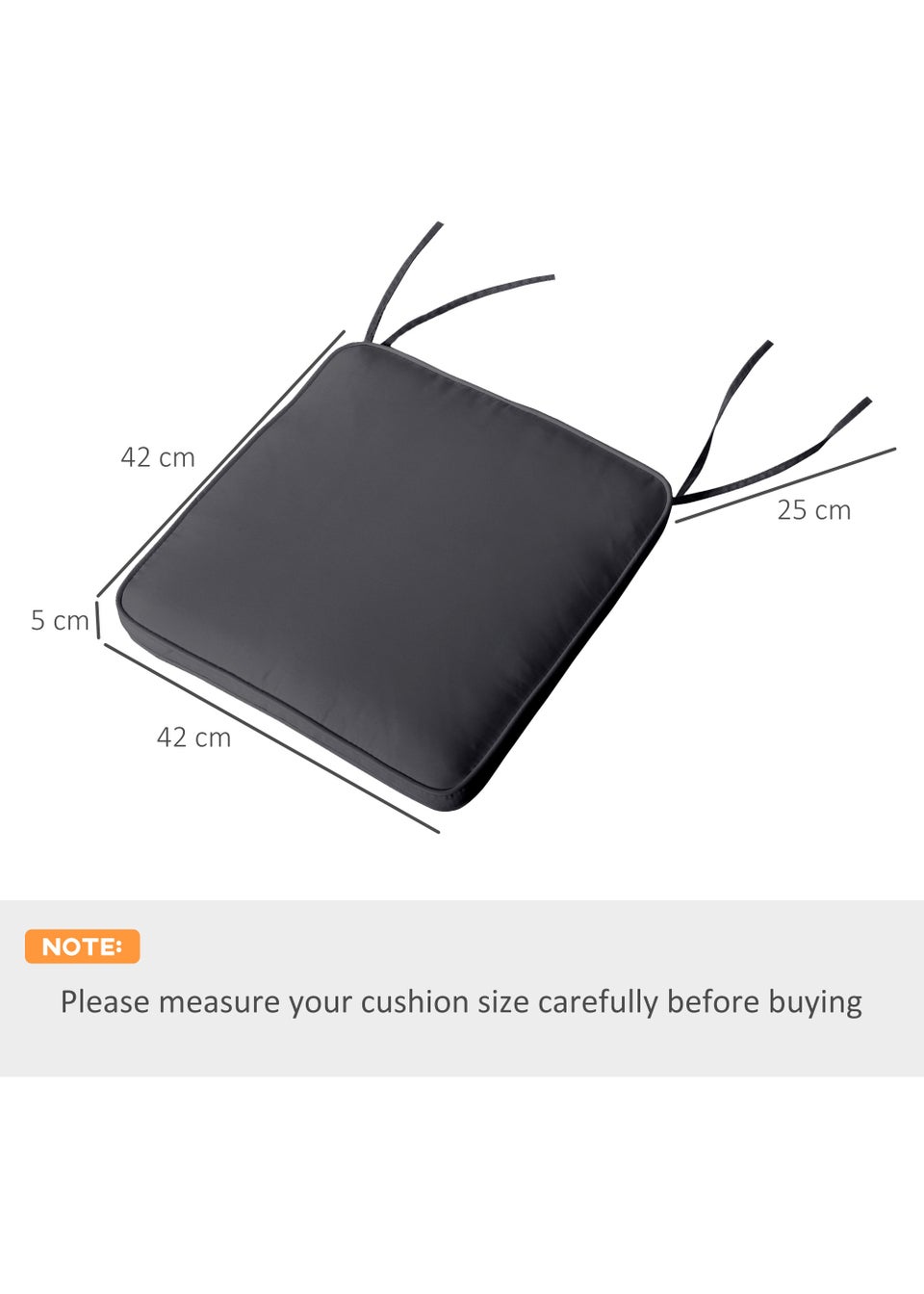 Outsunny 6 Pack Seat Pads 5cm x 42cm x 42cm Matalan