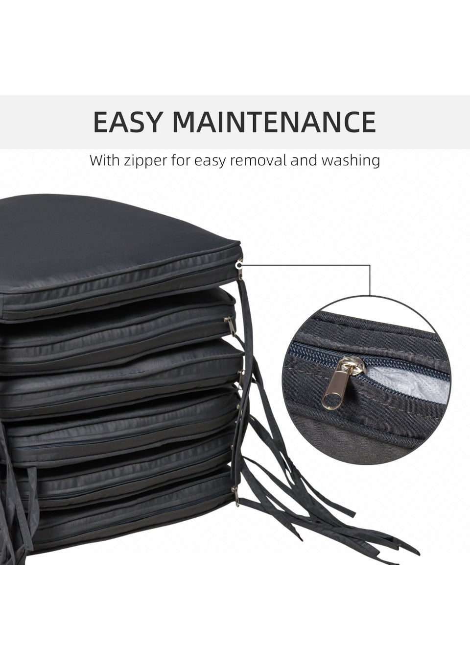 Outsunny 6 Pack Seat Pads (5cm x 42cm x 42cm)