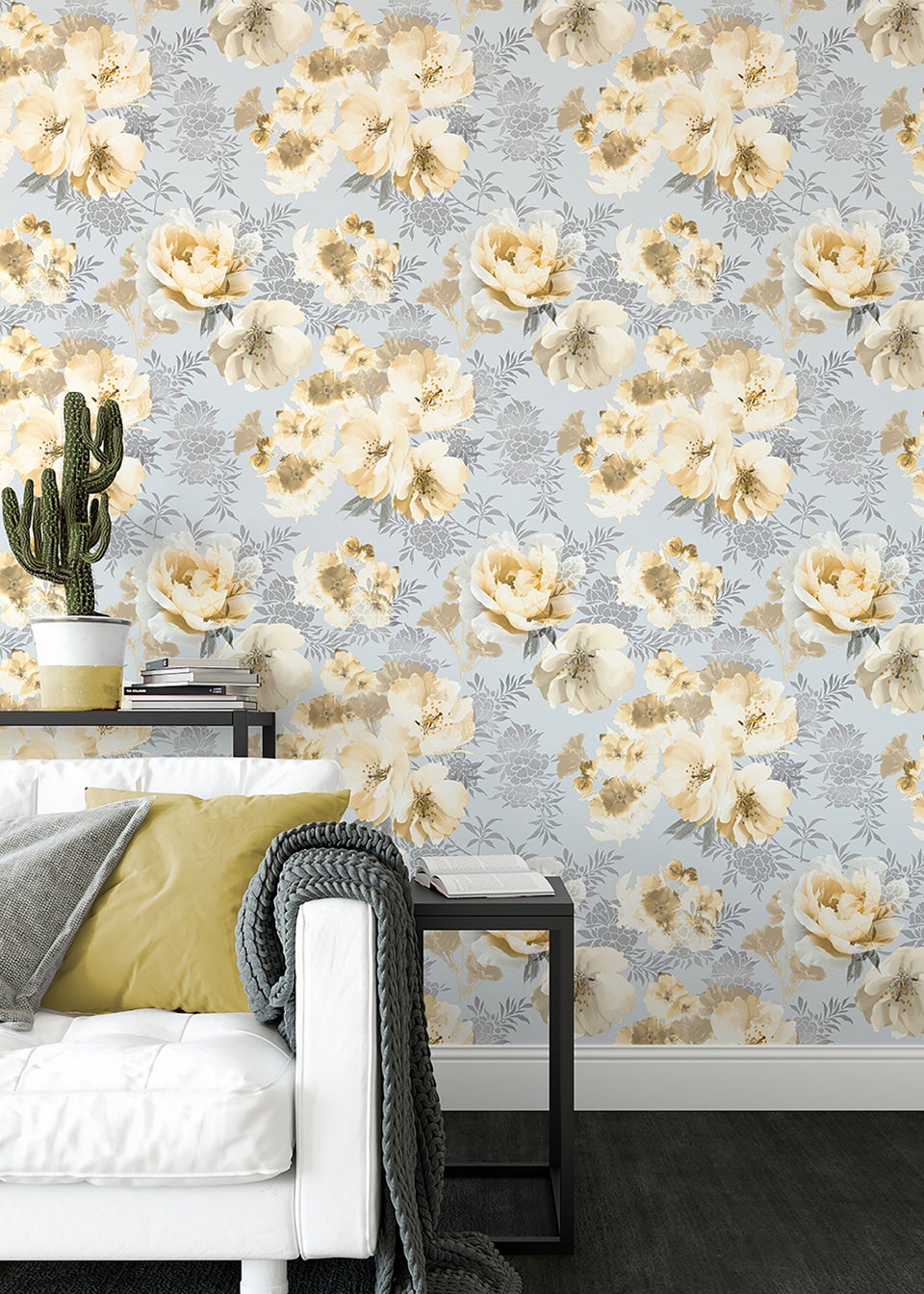 Catherine Lansfield Dramatic Floral Wallpaper