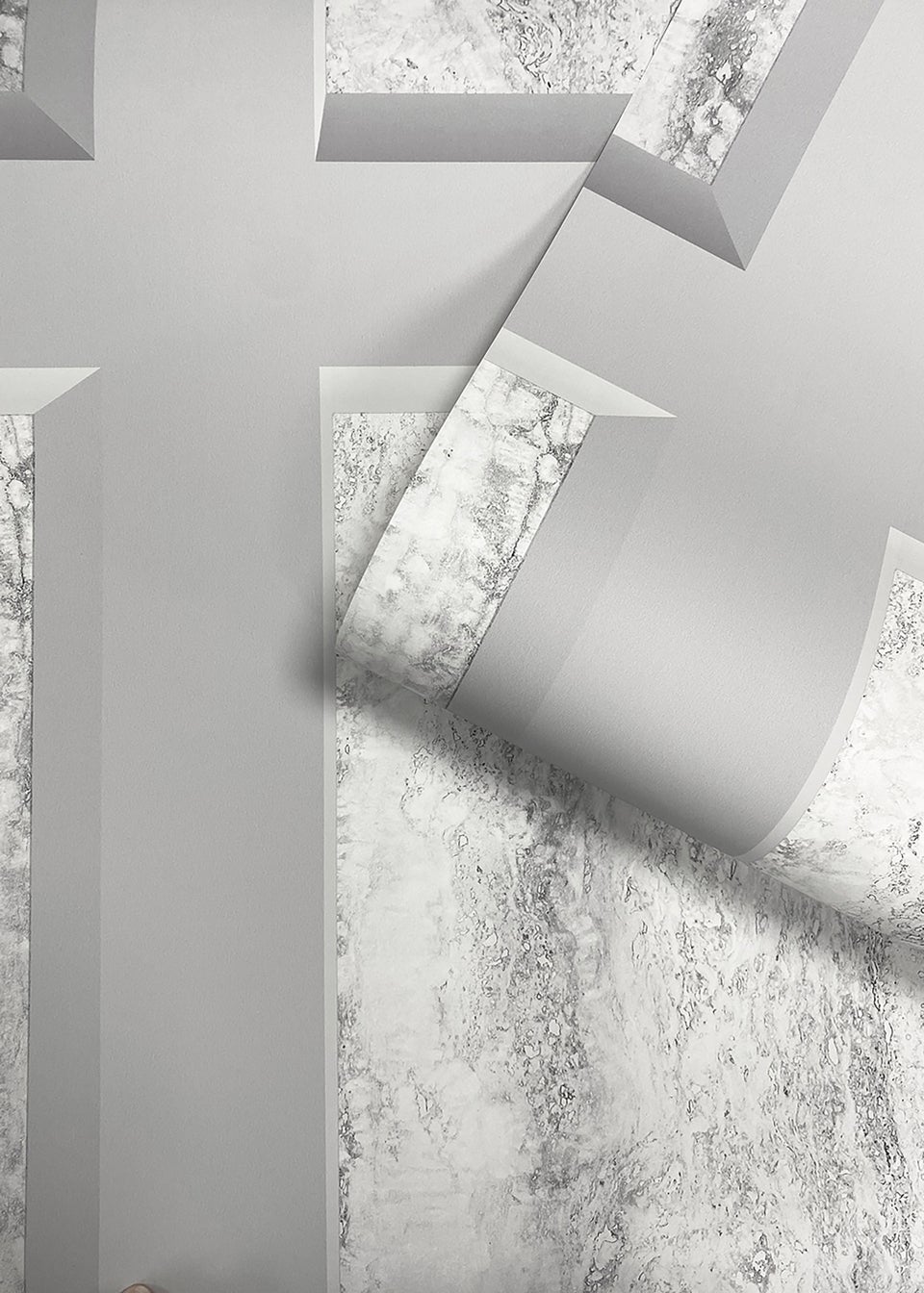 Muriva Eterna Marble Panel Wallpaper Matalan