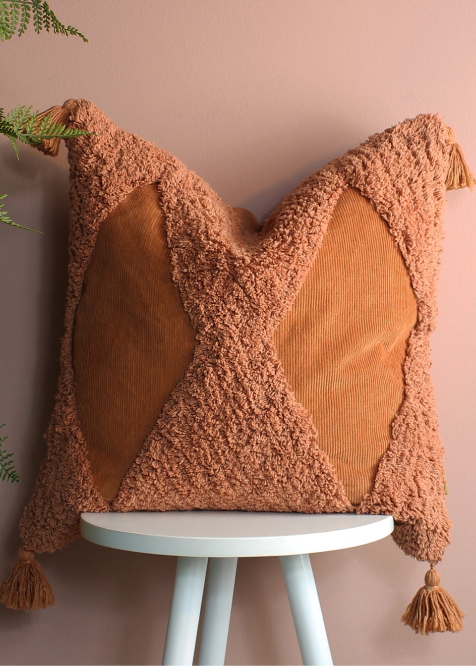 furn. Kantha Diamond Tuft Cushion (50cm x 50cm x 8cm) Matalan