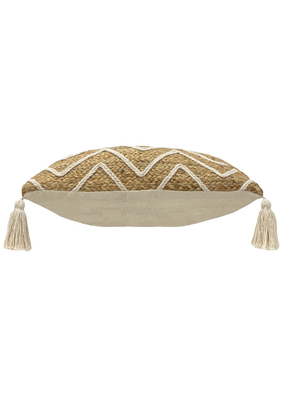 furn. Godi Natural Jute Geometric Cushion (30cm x 50cm x 8cm)