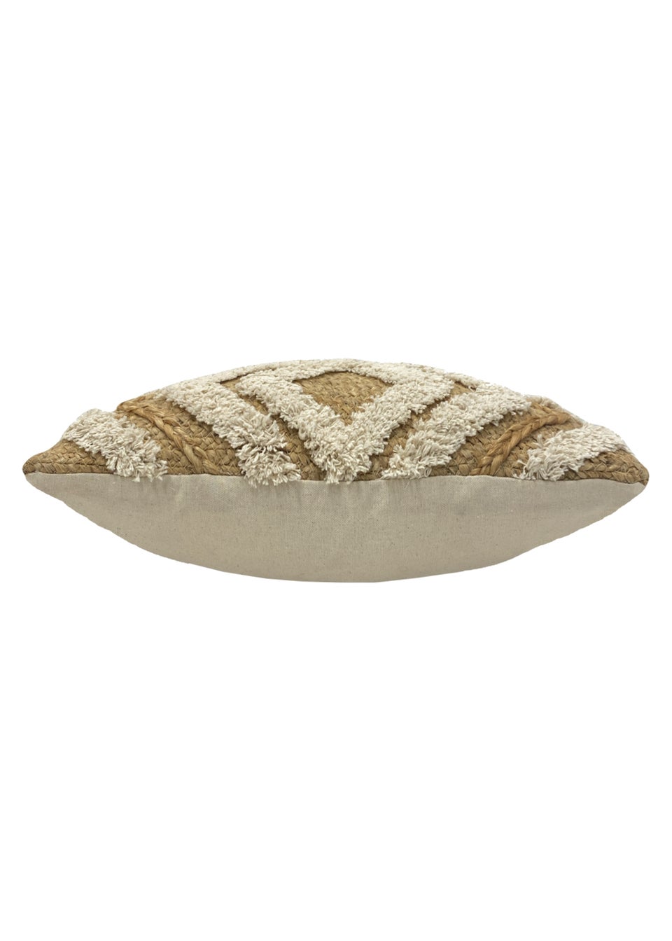 furn. Jana Natural Jute Geometric Cushion (30cm x 50cm x 8cm) Matalan