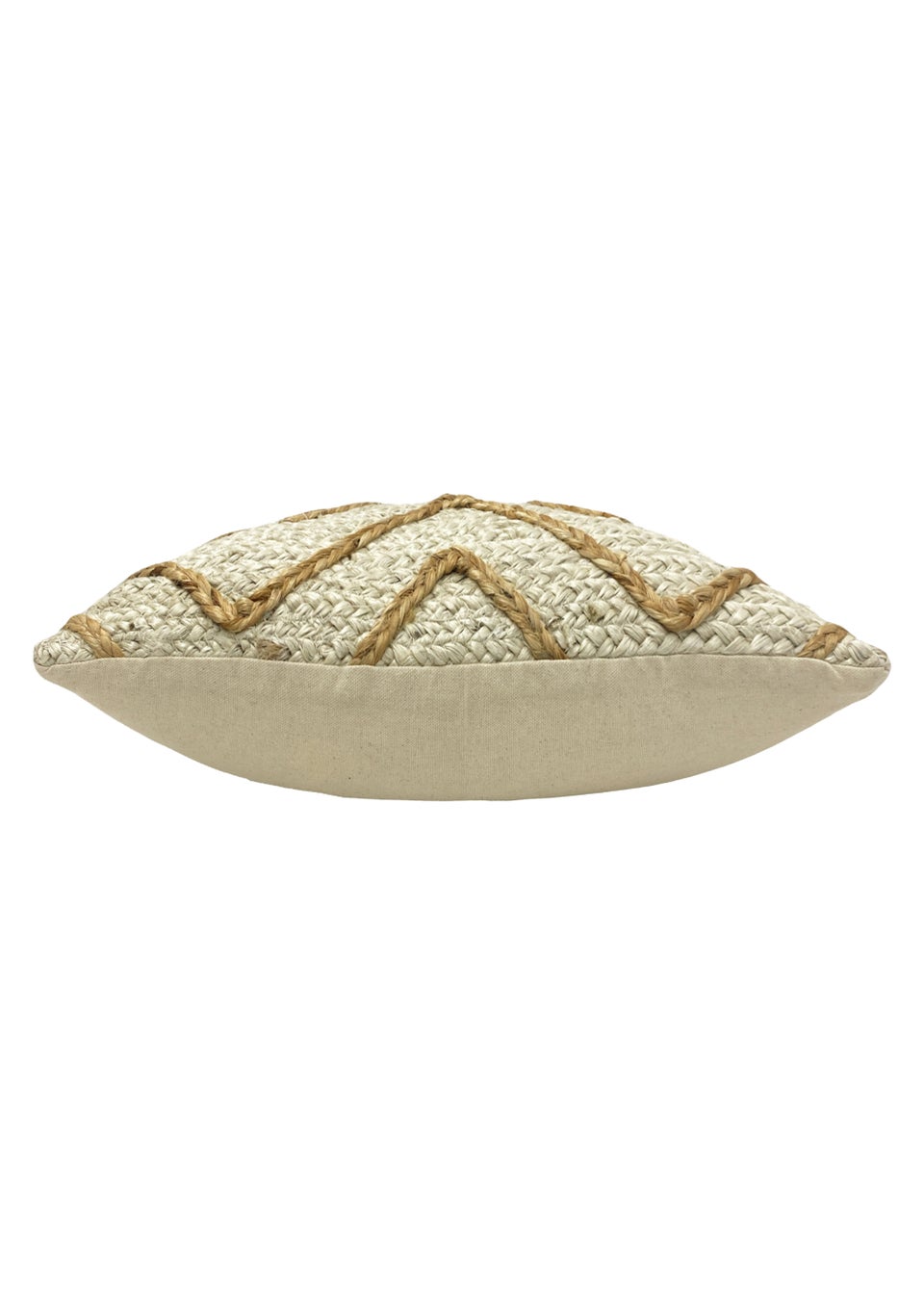 furn. Mynu Natural Jute Geometric Cushion (30cm x 50cm x 8cm)