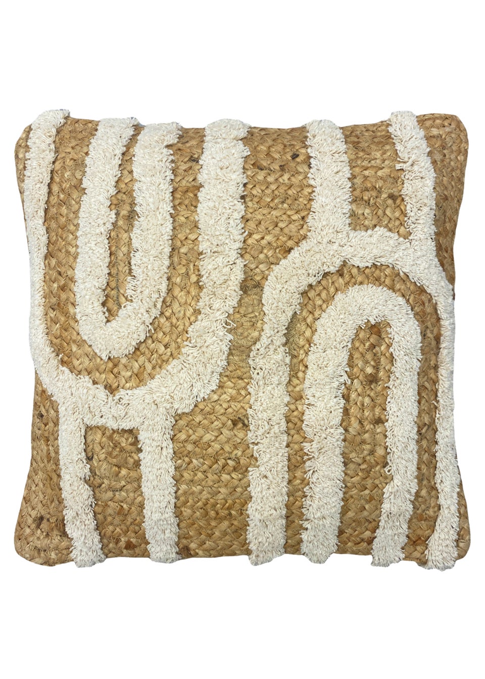 furn. Unio Natural Jute Geometric Cushion (45cm x 45cm x 8cm)