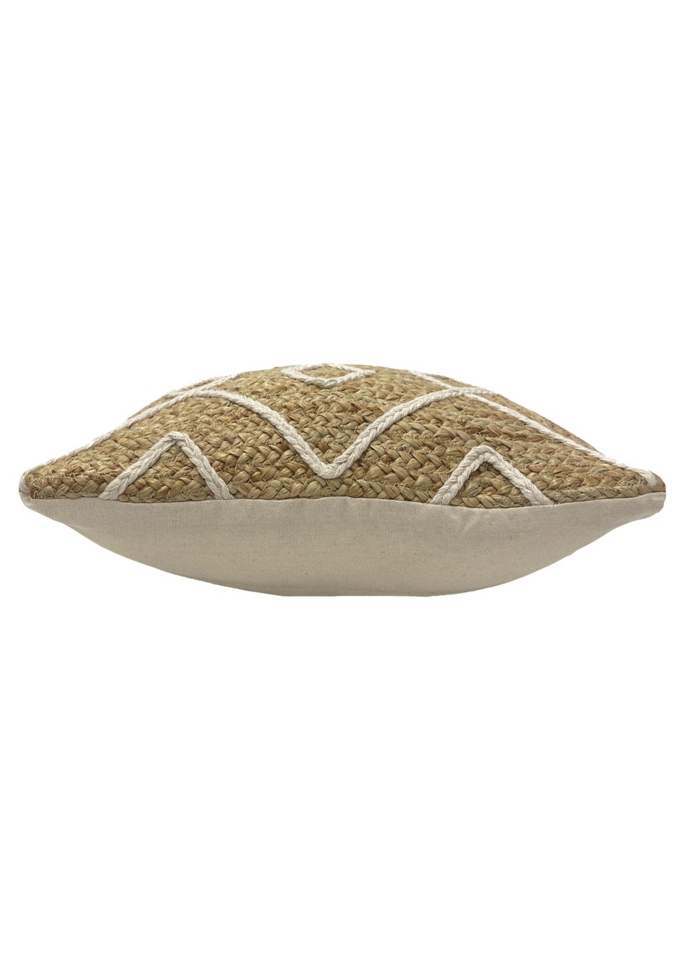 furn. Roolu Natural Jute Geometric Cushion (45cm x 45cm x 8cm)