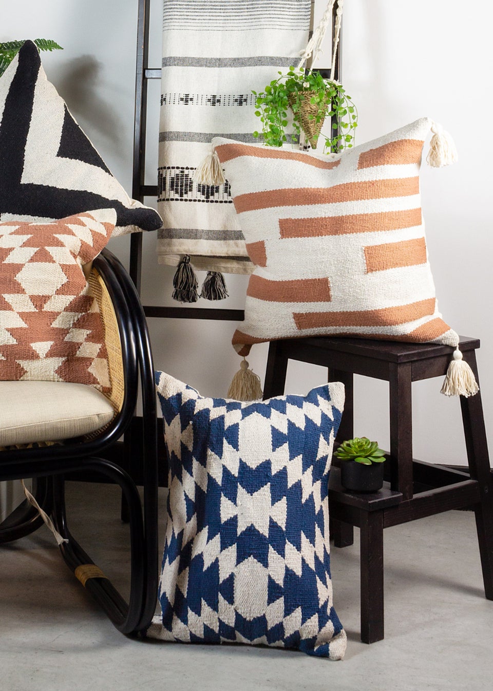 The Linen Yard Jura Geometric Jacquard Cushion (40cm x 60cm x 8cm)