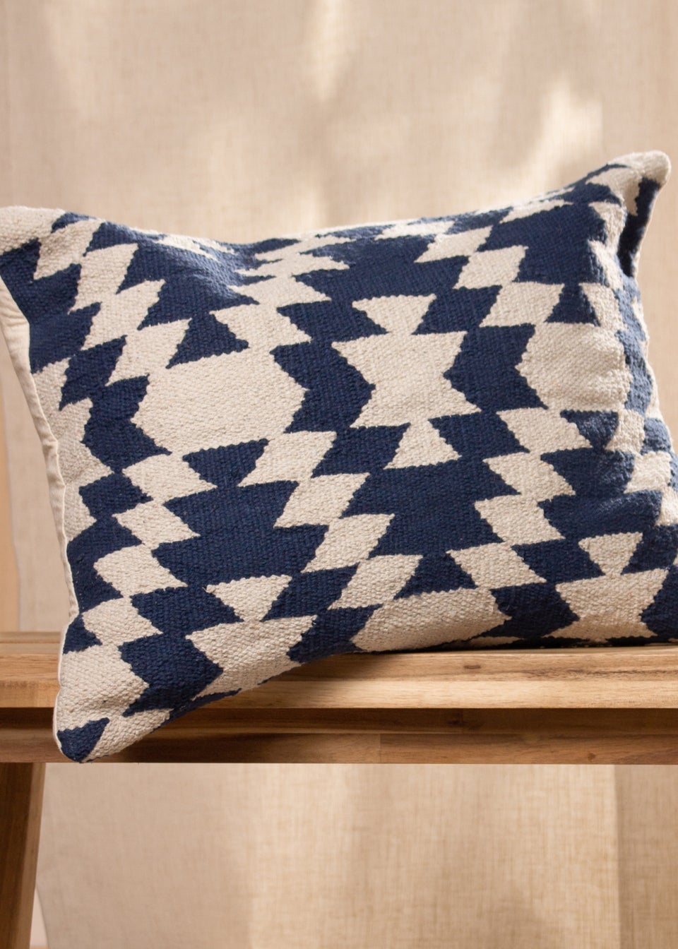 The Linen Yard Jura Geometric Jacquard Cushion (40cm x 60cm x 8cm)