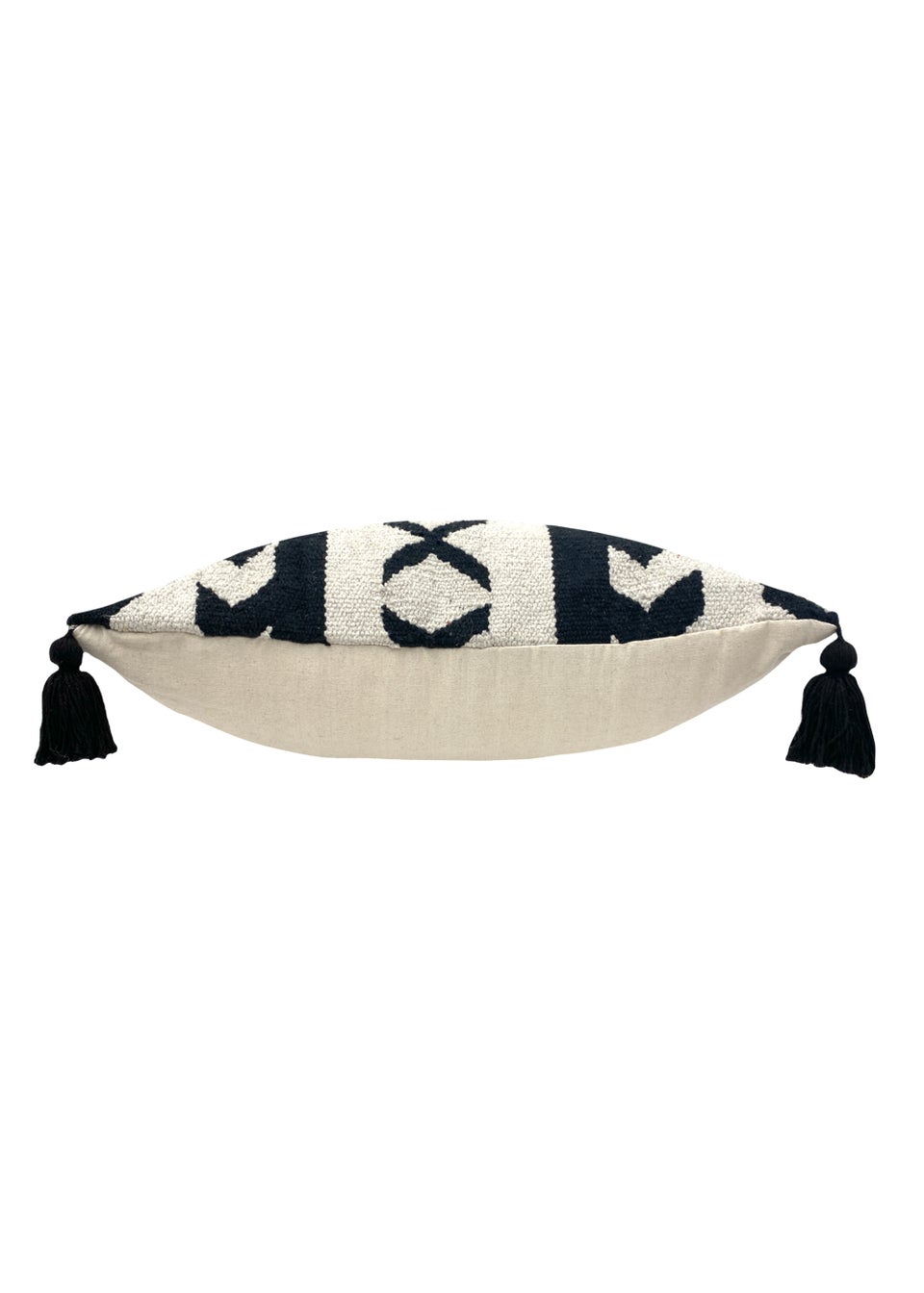 The Linen Yard Ural White Geometric Jacquard Cushion (50cm x 50cm x 8cm)