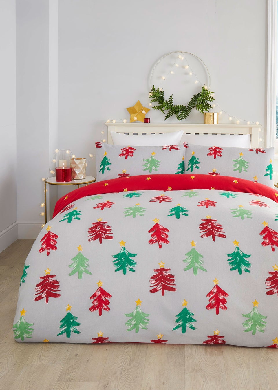 Fusion Christmas Festive Trees Duvet Cover Set - Matalan