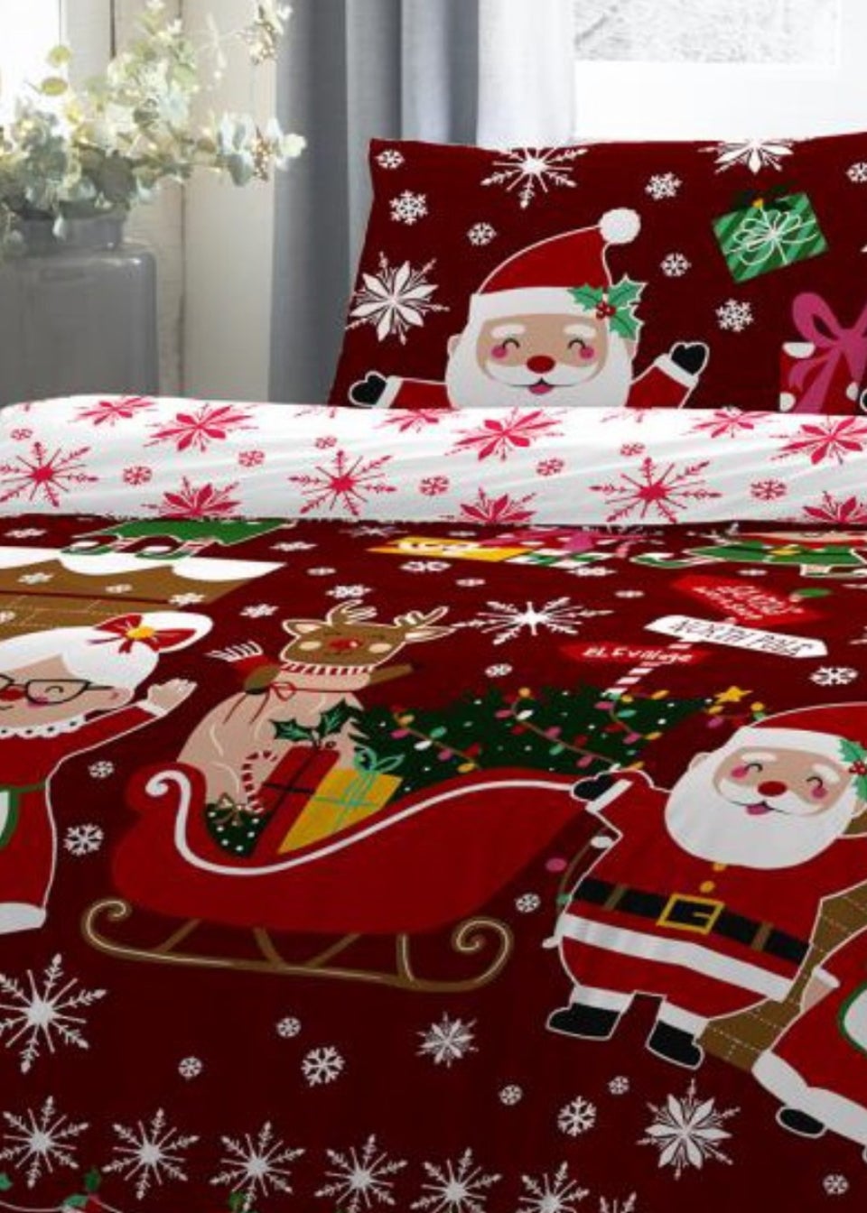Fusion Christmas Mr and Mrs Santa Duvet Cover Set