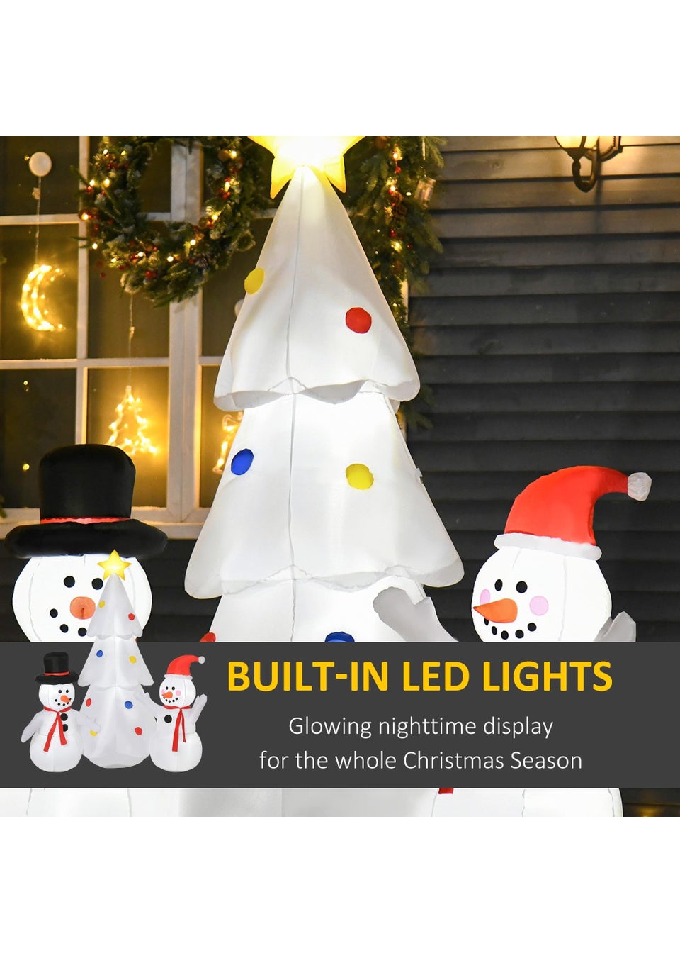 HOMCOM Christmas Inflatable Tree (185cm x 143cm x 92cm)