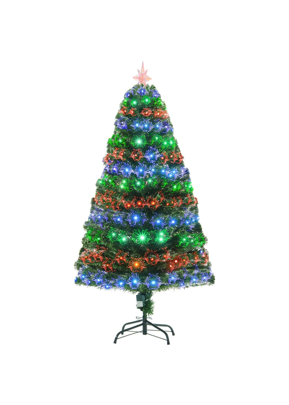 HOMCOM 5ft Green Fibre Optic Artificial Christmas Tree