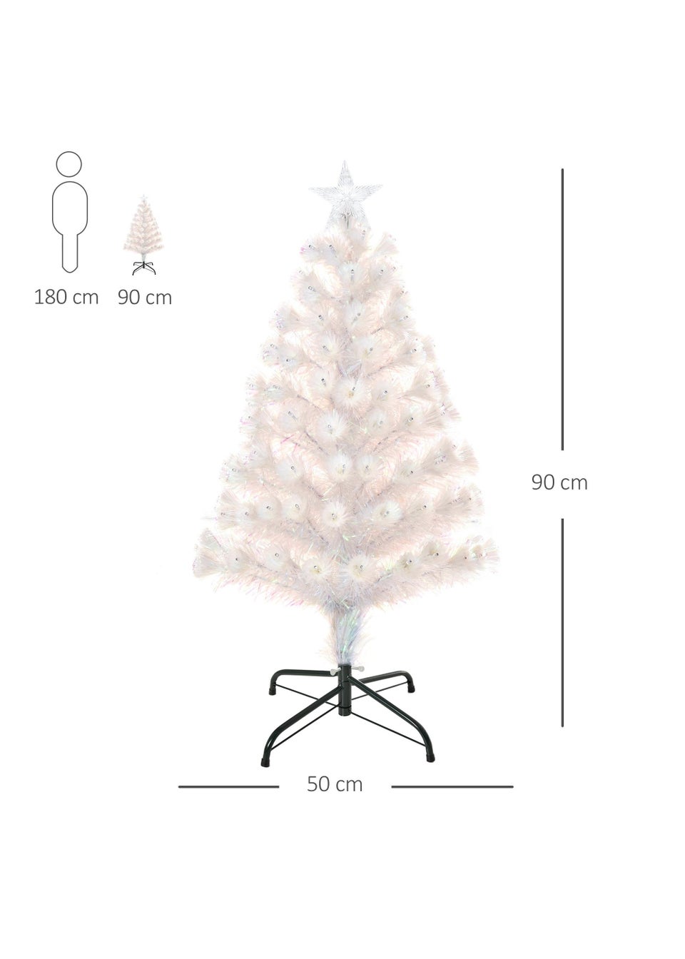 Prelit 5Ft Artificial Christmas Tree with Fiber Optic LED Lights