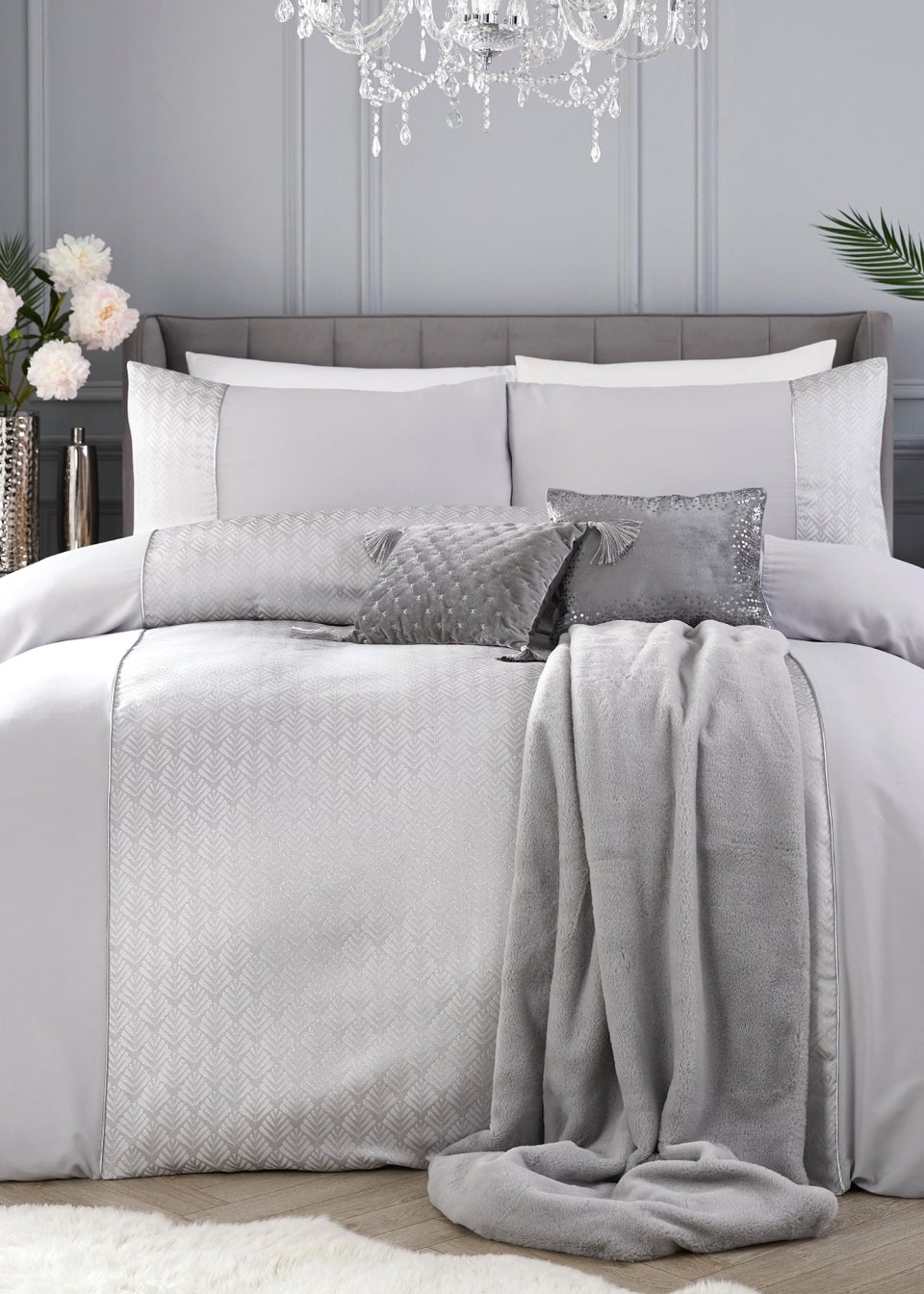 By Caprice Home Lana Silver Duvet Cover